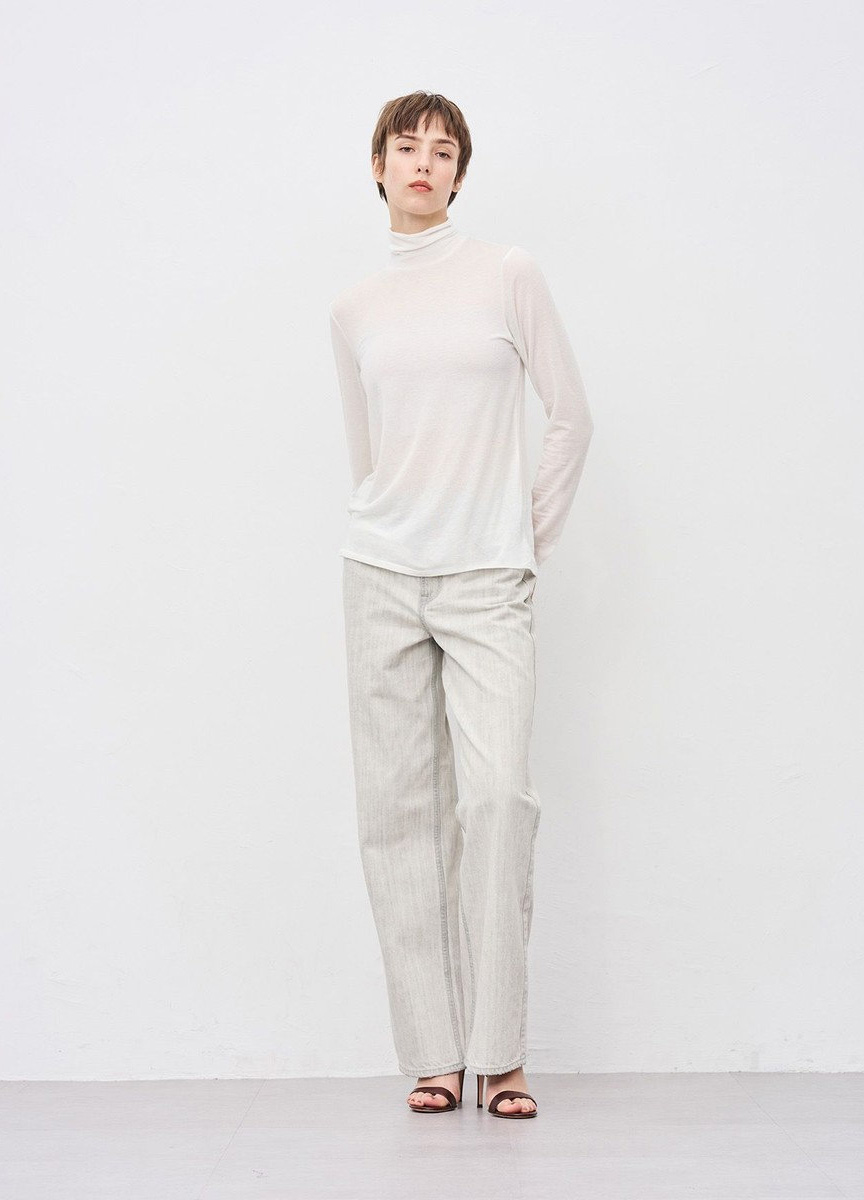 喀什米爾混紡高領上衣 